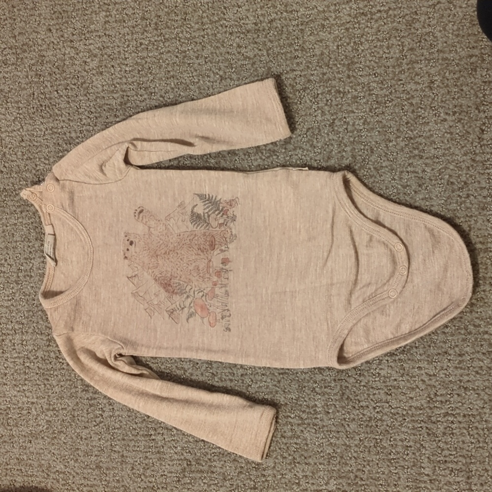 Wheat 12m Merino Onesie